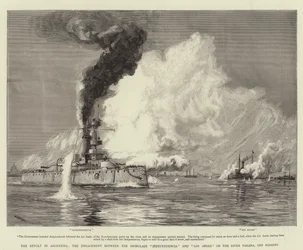 The Revolt in Argentina, the Engagement between the Ironclads Independencia and Los Andes on the River Parana, off Rosario